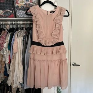 BCBG Maxazria Pink and Black Ruffle Dress 🤍💗